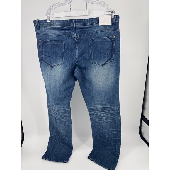 Parish Nation Moto Jeans Size 42 Men's Blue Wash Moto Style Hip Hop Street Wear - Picture 8 of 16